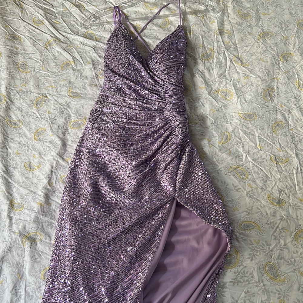 BOUBOU sparkly purple prom dress